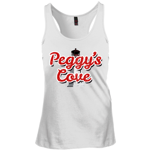 Peggys Cove Girls Racerback Tank Top, T-Shirts - Peggys Cove Lighthouse Nova Scotia