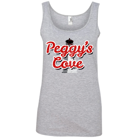 Peggys Cove Ladies' 100% Ringspun Cotton Tank Top, T-Shirts - Peggys Cove Lighthouse Nova Scotia