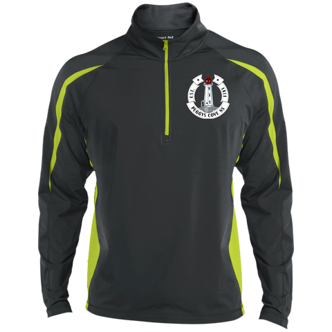 Peggys Cove Men's Sport Wicking Colorblock 1/2 Zip Jacket, Jackets - Peggys Cove Lighthouse Nova Scotia