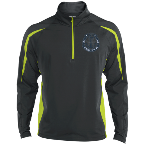 Peggys Cove Men's Sport Wicking Colorblock 1/2 Zip Jacket, Jackets - Peggys Cove Lighthouse Nova Scotia