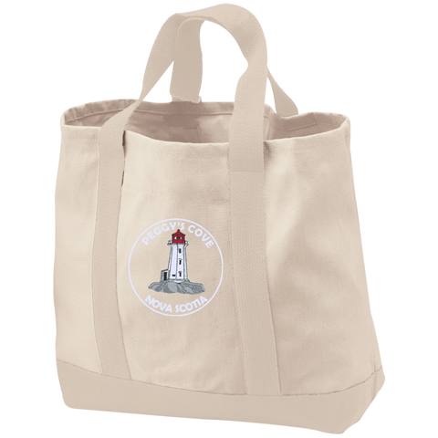 Peggys Cove Port & Co. 2-Tone Shopping Tote, Bags - Peggys Cove Lighthouse Nova Scotia