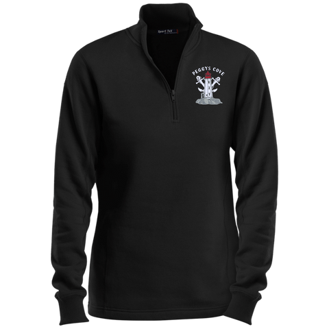 Peggys' Cove Souvenirs Ladies' 1/4 Zip Sweatshirt, Sweatshirts - Peggys Cove Lighthouse Nova Scotia