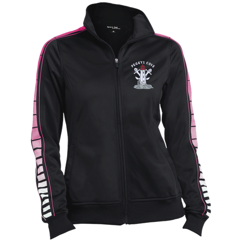 Peggys' Cove Souvenirs Ladies' Dot Print Warm Up Jacket, Warm Ups - Peggys Cove Lighthouse Nova Scotia