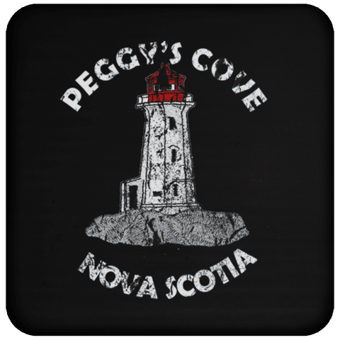 Distressed Peggys Cove Coaster, Drinkware - Peggys Cove Lighthouse Nova Scotia