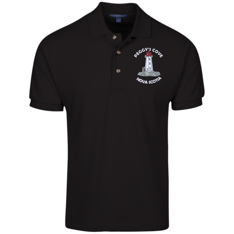 Peggys Cove Cotton Pique Knit Polo, Polo Shirts - Peggys Cove Lighthouse Nova Scotia