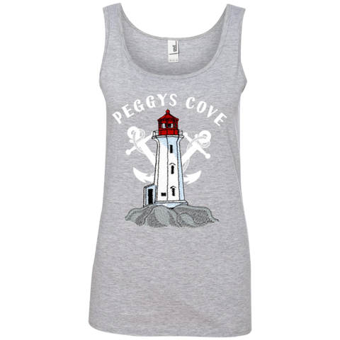 Peggys Cove Ladies' 100% Ringspun Cotton Tank Top, T-Shirts - Peggys Cove Lighthouse Nova Scotia