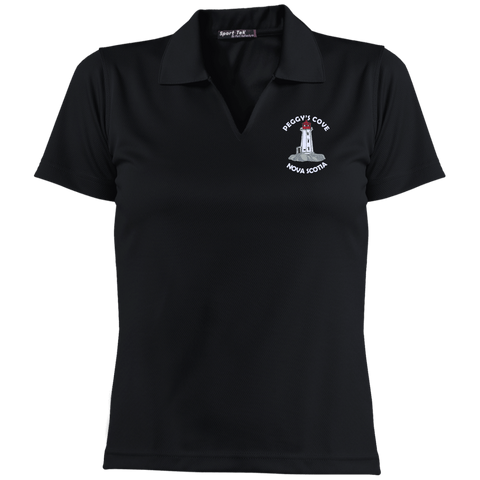 Peggy's Cove Ladies' Dri-Mesh Short Sleeve Polo, Polo Shirts - Peggys Cove Lighthouse Nova Scotia