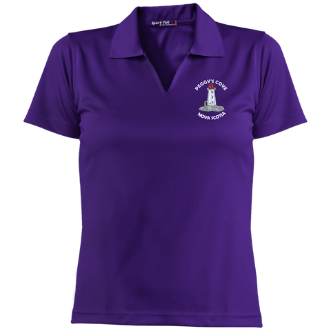 Peggy's Cove Ladies' Dri-Mesh Short Sleeve Polo, Polo Shirts - Peggys Cove Lighthouse Nova Scotia