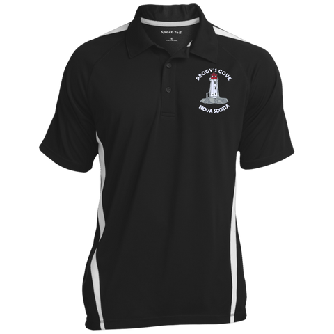 Peggy's Cove Men's Colorblock 3-Button Polo, Polo Shirts - Peggys Cove Lighthouse Nova Scotia