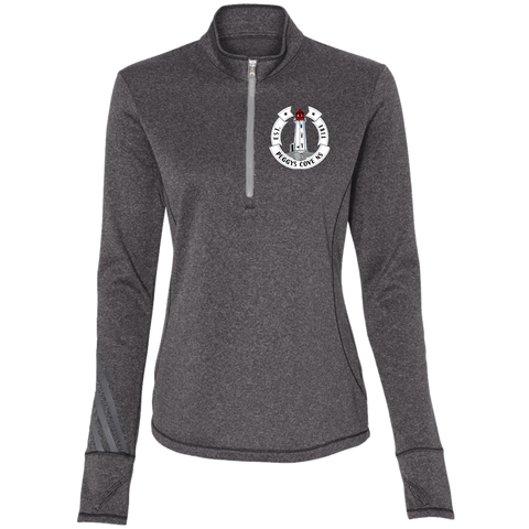 Peggys' Cove Souvenirs  Adidas Ladies' Terry Heather 1/4 Zip, Sweatshirts - Peggys Cove Lighthouse Nova Scotia