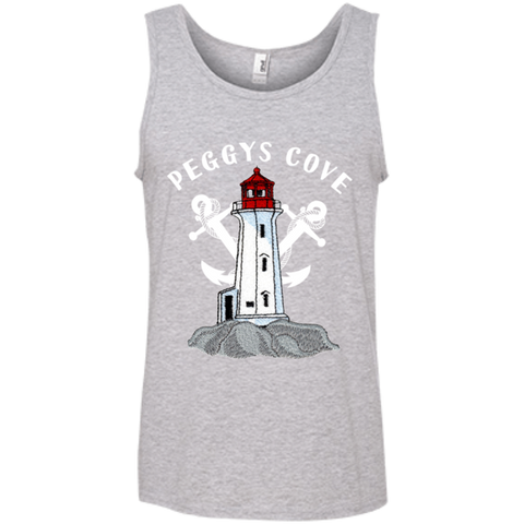 Peggys Cove Women's 100% Ringspun Cotton Tank Top, T-Shirts - Peggys Cove Lighthouse Nova Scotia