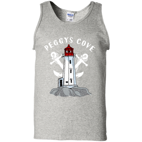 Women's 100% Cotton Tank Top, T-Shirts - Peggys Cove Lighthouse Nova Scotia